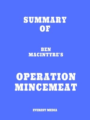 cover image of Summary of Ben Macintyre's Operation Mincemeat